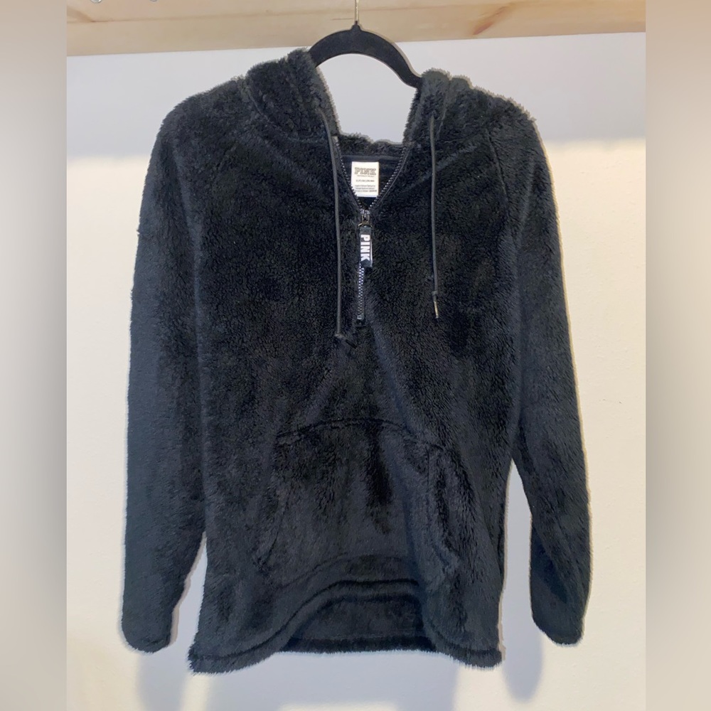 PINK Fleece Quarter Zip w/ Hoodie